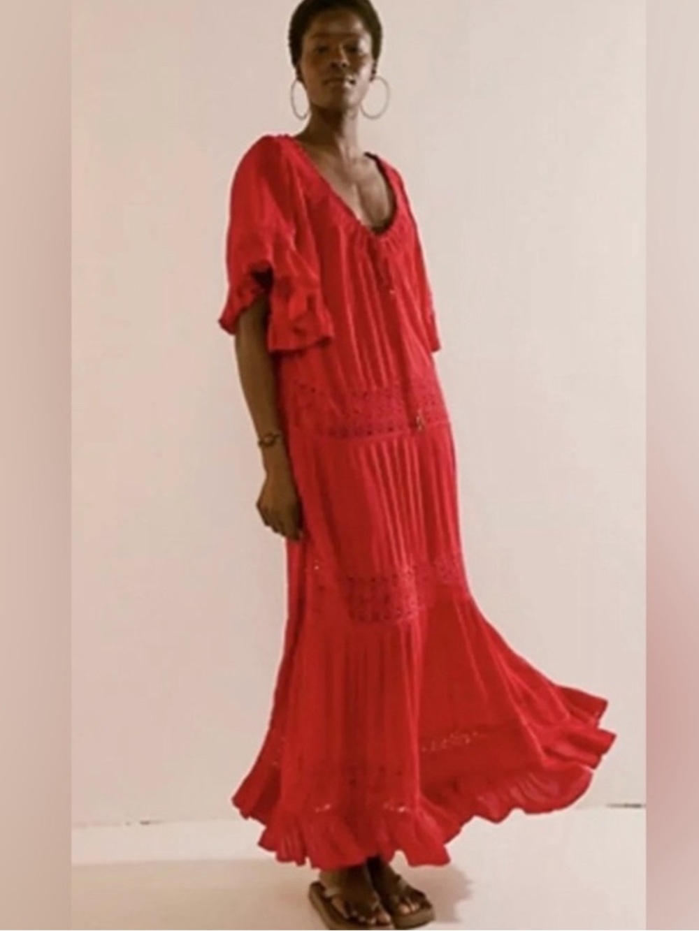 NWT Free People Maxi Dress with Crochet Insets